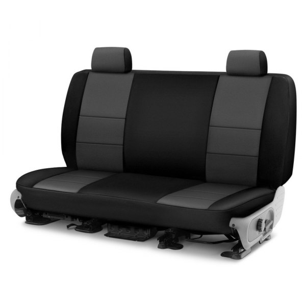 Coverking® - Neosupreme 1st Row Black & Charcoal Custom Seat Covers