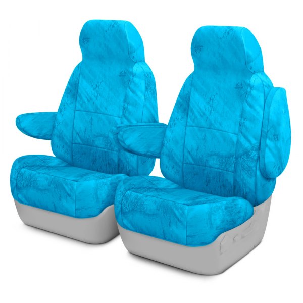 Coverking Cscrt56fd10231 Realtree Fishing 1st Row Camo Light Blue Custom Seat Covers - White Realtree Camo Seat Covers