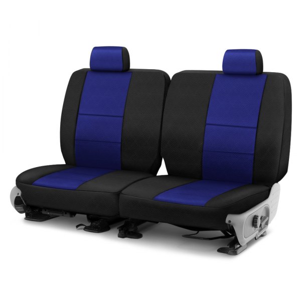 Coverking® - Spacer Mesh 3rd Row Black & Blue Custom Seat Covers