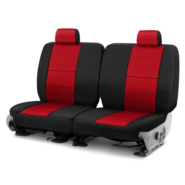 Coverking® - Spacer Mesh 3rd Row Black & Red Custom Seat Covers