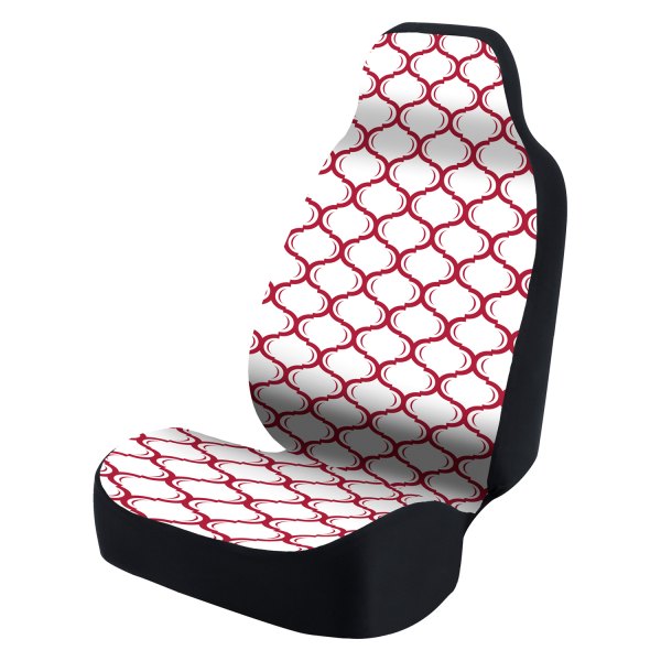  Coverking® - Ultimate Suede Seat Cover Lattice Red with White Background