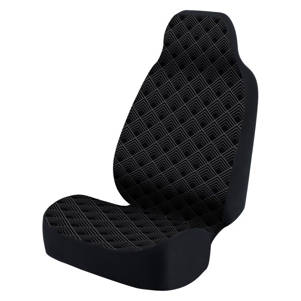  Coverking® - Ultimate Suede Seat Cover Chevron Scaled Gray with Black Background