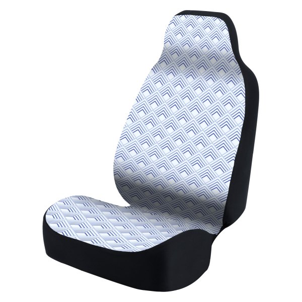  Coverking® - Ultimate Suede Seat Cover Chevron Scaled Blue with Light Blue Background
