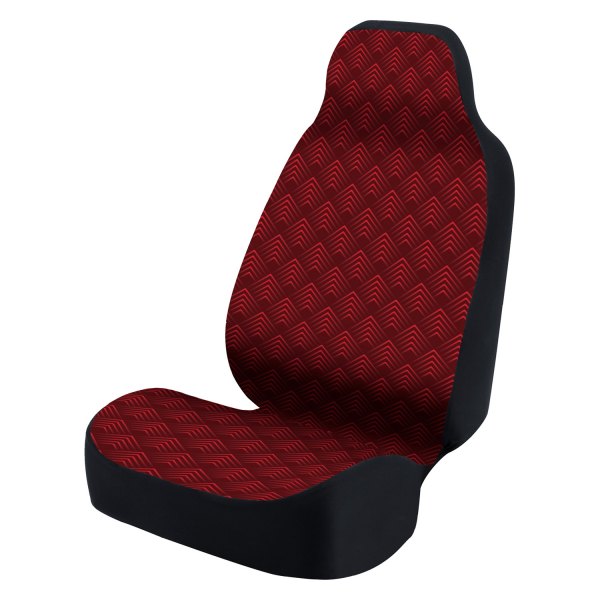  Coverking® - Ultimate Suede Seat Cover Chevron Scaled Red with Dark Red Background