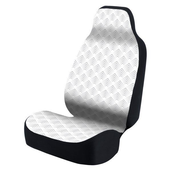  Coverking® - Ultimate Suede Seat Cover Chevron Scaled Gray with White Background