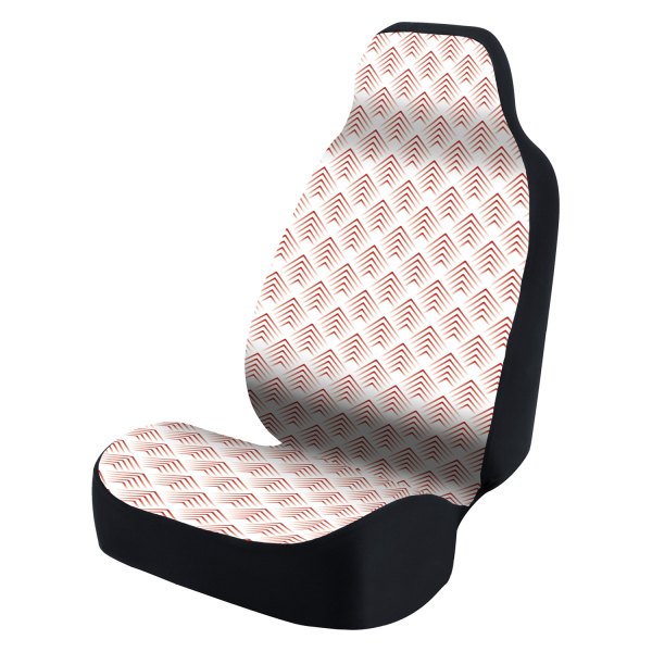  Coverking® - Ultimate Suede Seat Cover Chevron Scaled Red with White Background