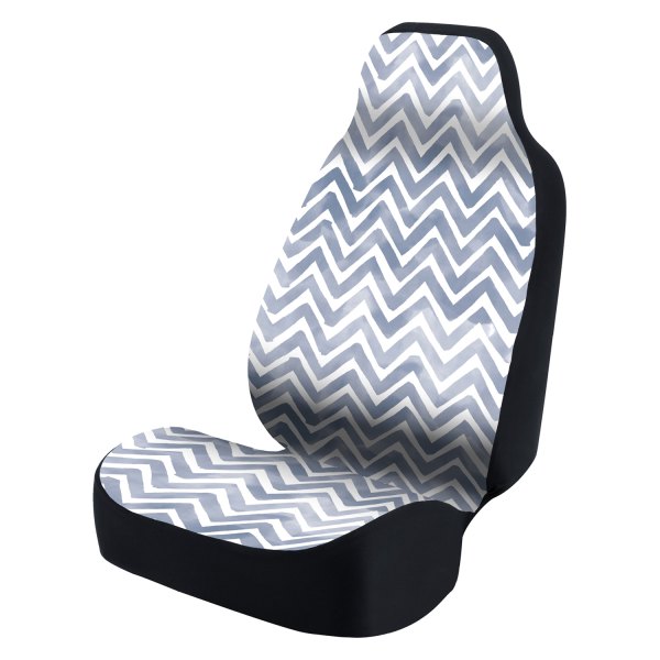  Coverking® - Ultimate Suede Seat Cover Chevron Watercolor Blue with White Background