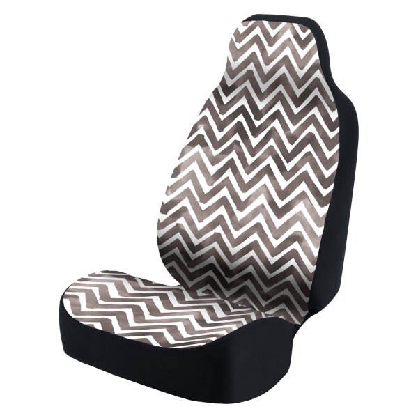  Coverking® - Ultimate Suede Seat Cover Chevron Watercolor Gray with White Background