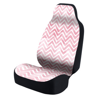 Coverking® - Ultimate Suede Seat Cover Chevron Watercolor Pink with White Background