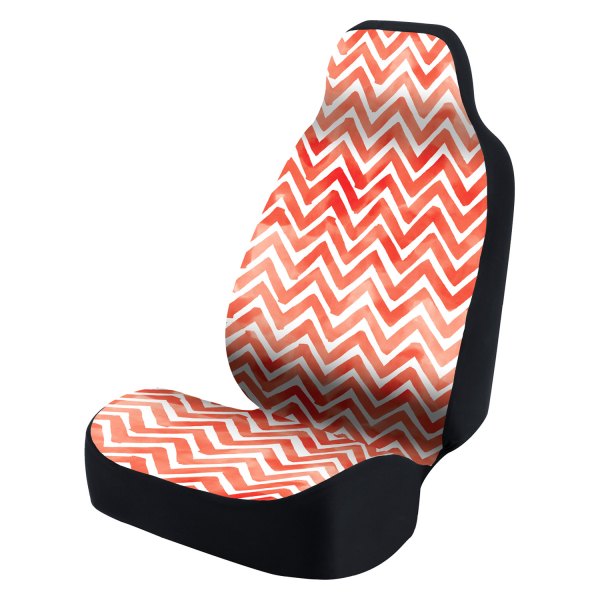  Coverking® - Ultimate Suede Seat Cover Chevron Watercolor Red with White Background