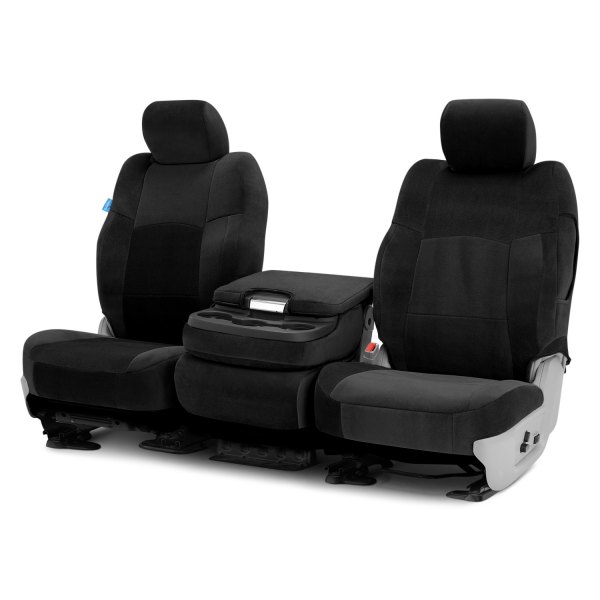Coverking® - Velour 1st Row Black Custom Seat Covers