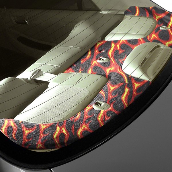  Coverking® - Designer Velour Fire Design Custom Rear Deck Cover