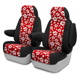 Coverking® - Neosupreme 1st Row Black & Red Hawaiian Custom Seat Covers