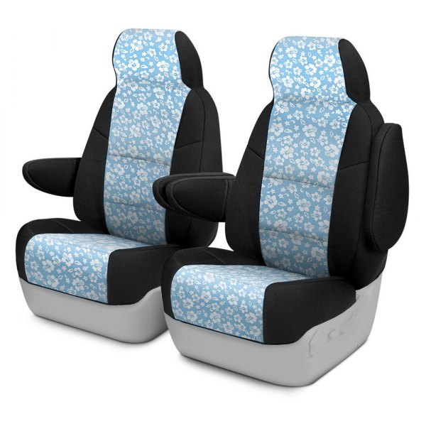  Coverking® - CR-Grade Neoprene 1st Row Black & Hawaiian Sky Custom Seat Cover