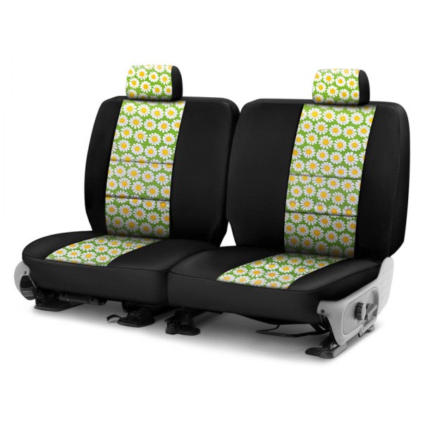 Coverking® - Neosupreme 2nd Row Black & Floral Custom Seat Covers