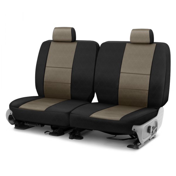 Coverking® - Spacer Mesh 3rd Row Black & Taupe Custom Seat Covers