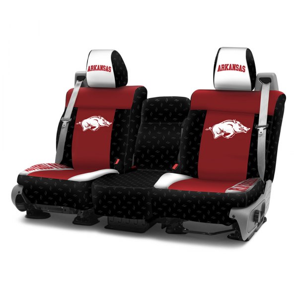 Coverking® - Licensed Collegiate 1st Row Custom Seat Covers with University of Arkansas Logo