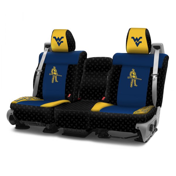 Coverking® - Licensed Collegiate 1st Row Custom Seat Covers with West Virginia University Logo