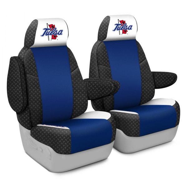 Coverking® - Licensed Collegiate 1st Row Custom Seat Covers with University of Tulsa Logo