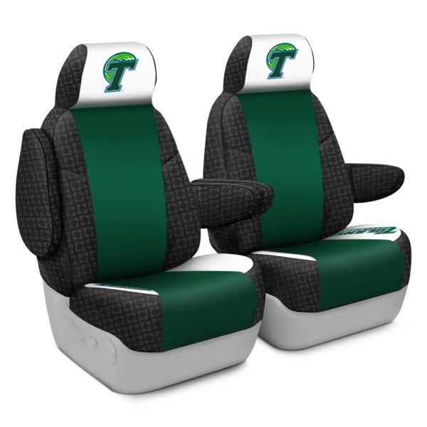 Coverking® - Licensed Collegiate 1st Row Custom Seat Covers with Tulane University Logo