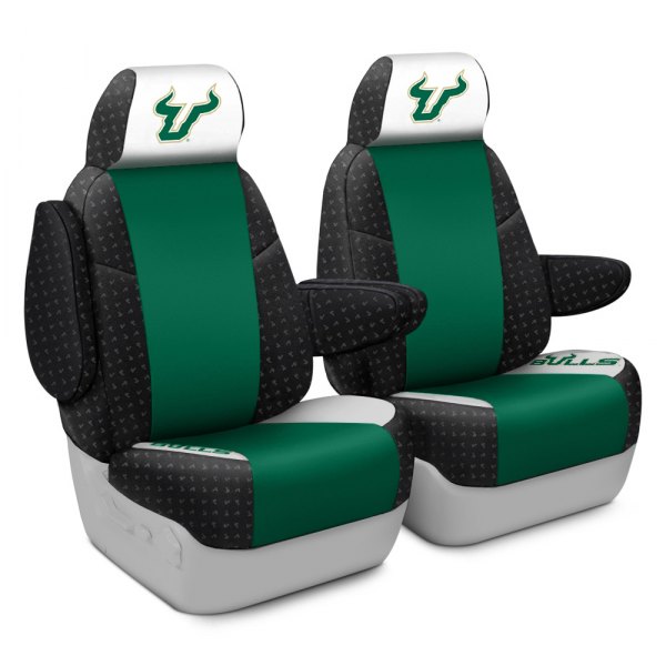 Coverking® - Licensed Collegiate 1st Row Custom Seat Covers with University of South Florida Logo