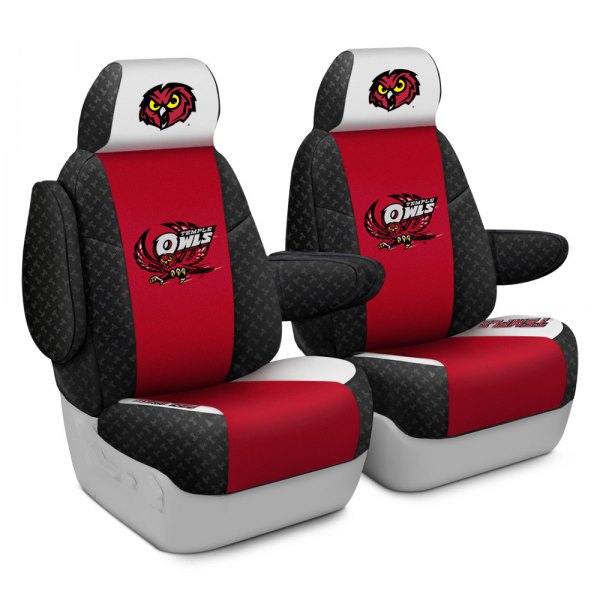 Coverking® - Licensed Collegiate 1st Row Custom Seat Covers with Temple University Logo