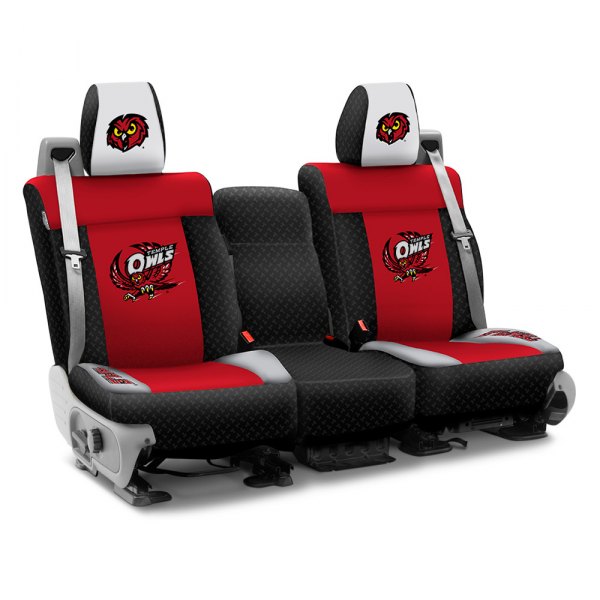 Coverking® - Licensed Collegiate 2nd Row Custom Seat Covers with Temple University Logo