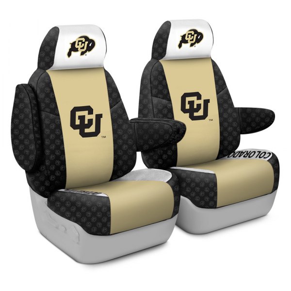 Coverking® - Licensed Collegiate 1st Row Custom Seat Covers with University of Colorado Logo