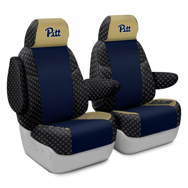 Coverking® - Licensed Collegiate 1st Row Custom Seat Covers with University of Pittsburgh Logo
