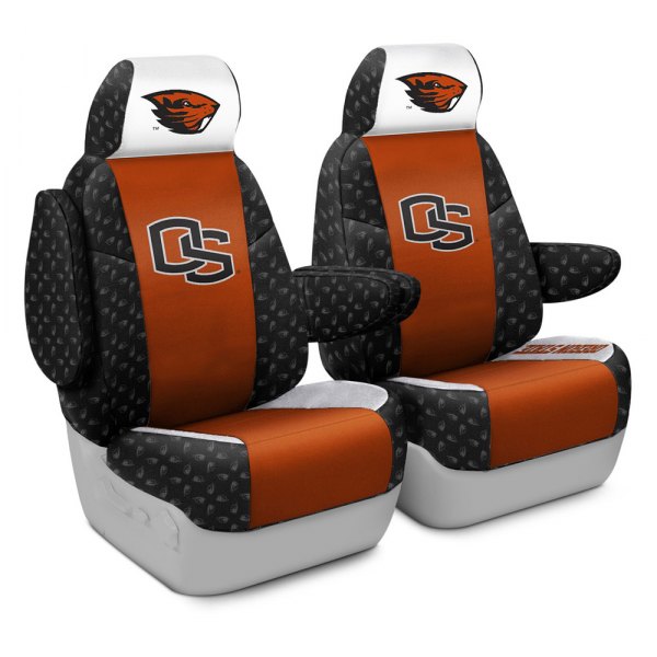 Coverking® - Licensed Collegiate 1st Row Custom Seat Covers with Oregon State Beavers Logo