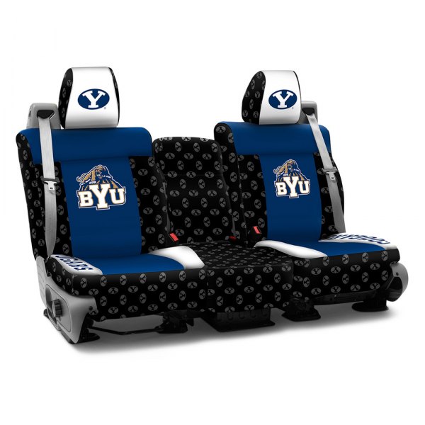 Coverking® - Licensed Collegiate 1st Row Custom Seat Covers with Brigham Young University Logo
