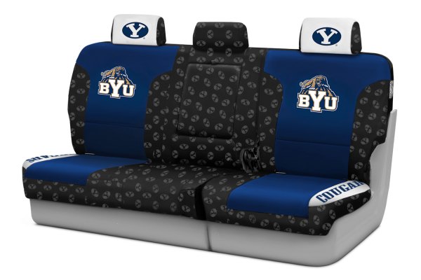 Coverking® - Licensed Collegiate 1st Row Custom Seat Covers with Brigham Young University Logo