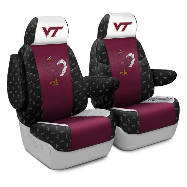 Coverking® - Licensed Collegiate 1st Row Custom Seat Covers with Virginia Tech Logo