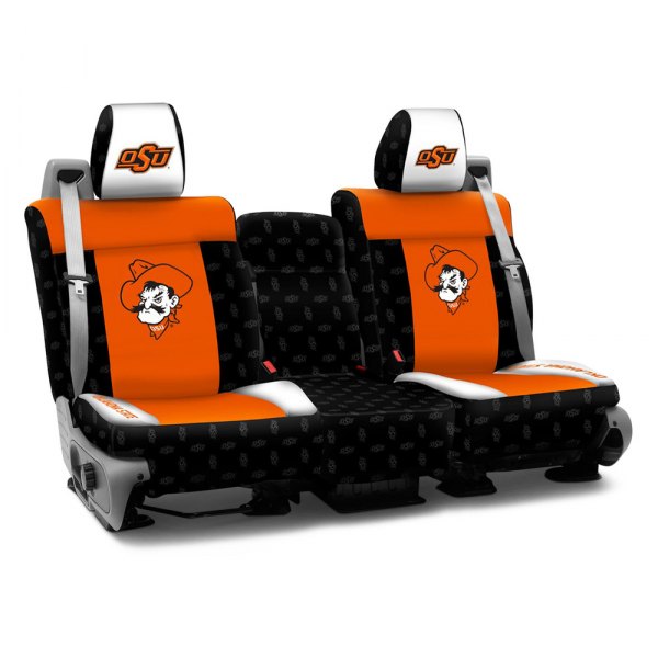 Coverking® - Licensed Collegiate 1st Row Custom Seat Covers with Oklahoma State University Logo