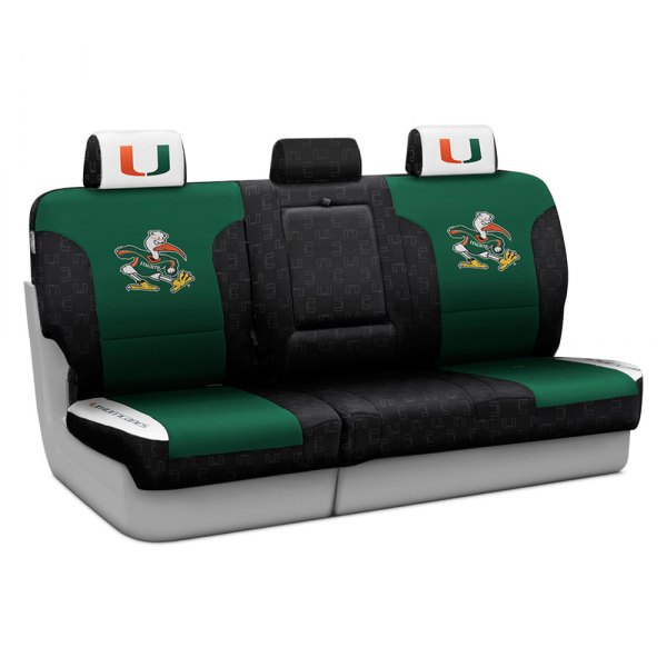 Coverking® - Licensed Collegiate 3rd Row Custom Seat Covers with Miami Logo