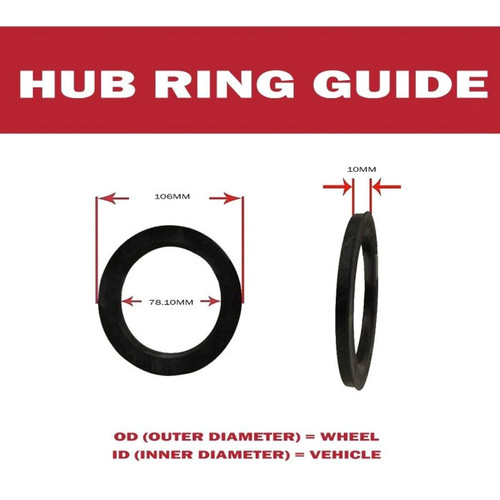 Hubcentric Adapter Set 4 Hub Centric Rings - 106.1mm To 93.1mm Hubcentric Adapter Ring Set For Wheels 4 Pack 106.1mm To 93.1mm Plastic Hub Centric Ring Set