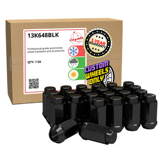 Coyote Accessories® - Black Cone Seat Acorn Bulge Lug Wheel Installation Kit w/o Valve Stems