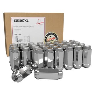 Coyote Accessories® 13K867XL - Chrome Cone Seat Acorn Bulge Lug Wheel Installation Kit