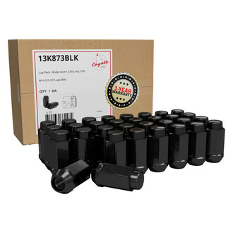 Coyote Accessories® - Black Cone Seat Acorn Bulge Lug Wheel Installation Kit w/o Valve Stems