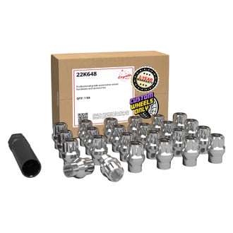 Coyote Accessories® 22K648 - Chrome E-T/Ultra Seat OE Style Spline Lug Wheel Installation Kit