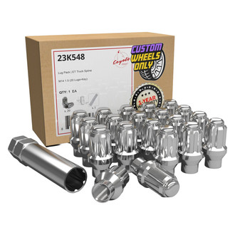 Coyote Accessories® - Chrome E-T/Ultra Seat Spline Lug Wheel Installation Kit