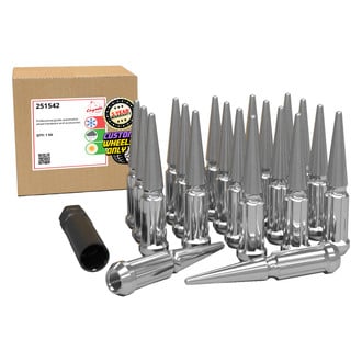 Coyote Accessories® - Cone Seat Spline Spiked Lug Wheel Installation Kit With Valve Stems