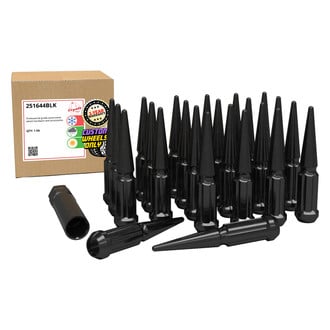 Coyote Accessories® - Black Cone Seat Spline Spiked Lug Wheel Installation Kit