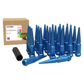 Coyote Accessories® - Blue Cone Seat Spline Spiked Lug Wheel Installation Kit With Valve Stems