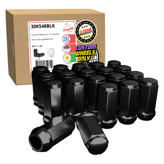 Coyote Accessories® - Black Cone Seat Acorn Bulge Lug Wheel Installation Kit w/o Valve Stems