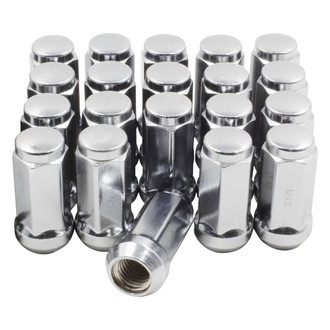 Coyote Accessories® - Chrome Cone Seat Acorn Bulge Lug Wheel Installation Kit w/o Valve Stems