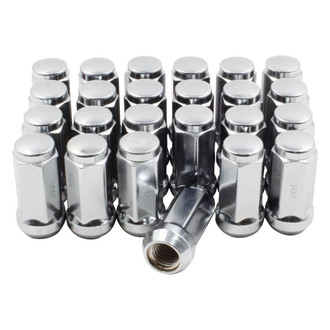 Coyote Accessories® - Chrome Cone Seat Acorn Bulge Lug Wheel Installation Kit w/o Valve Stems