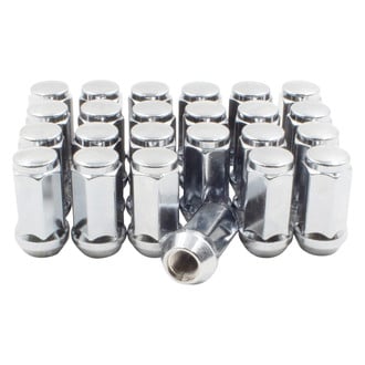 Coyote Accessories® - Chrome Cone Seat Acorn Bulge Lug Wheel Installation Kit w/o Valve Stems