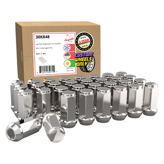 Coyote Accessories® - Chrome Cone Seat Acorn Bulge Lug Wheel Installation Kit w/o Valve Stems