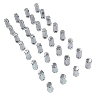 Coyote Accessories® - Chrome Cone Seat Acorn Bulge Lug Wheel Installation Kit w/o Valve Stems